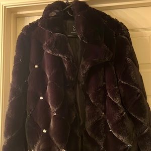 Faux Fur Rhinestone Coat